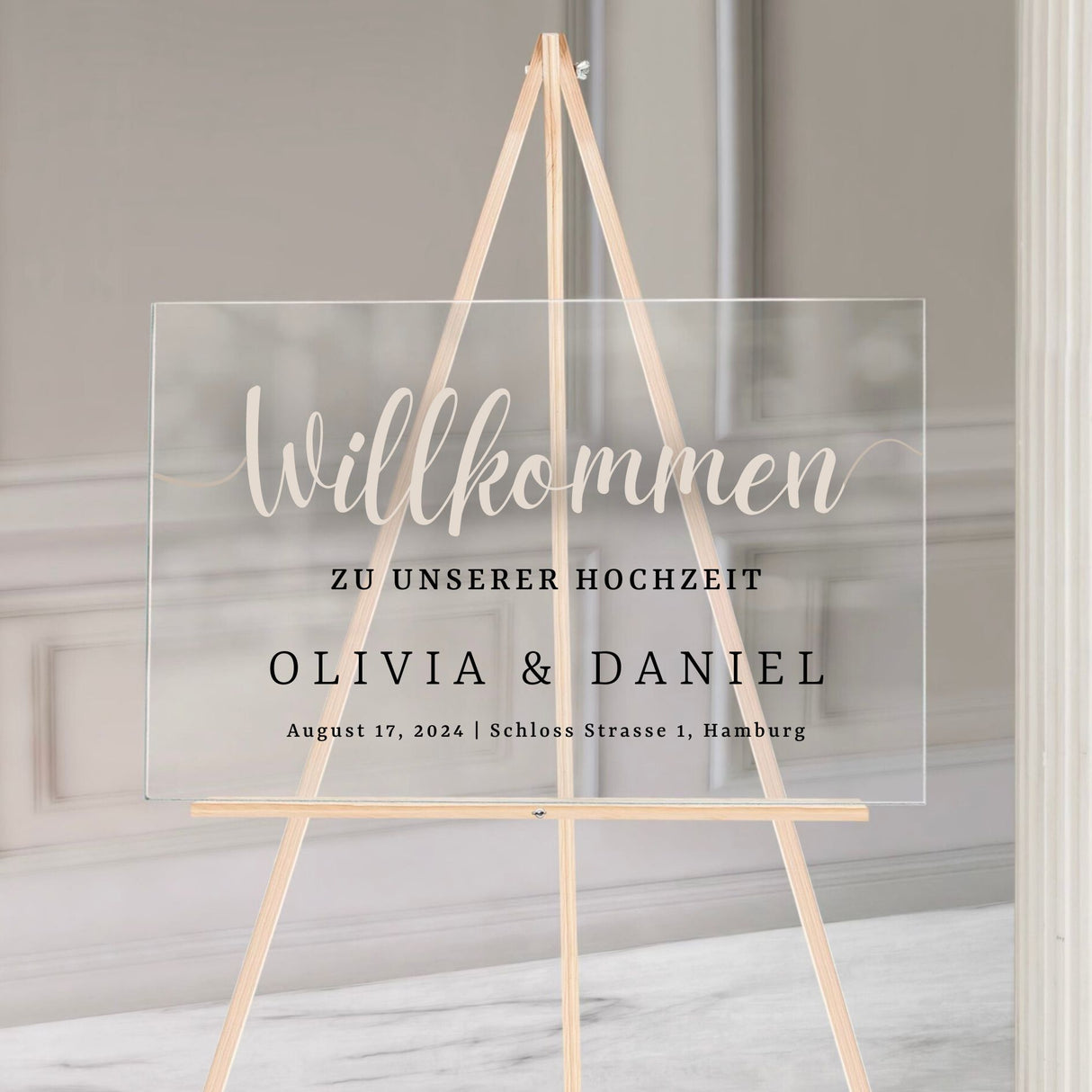 Hochzeitsschild "Weniger ist mehr"