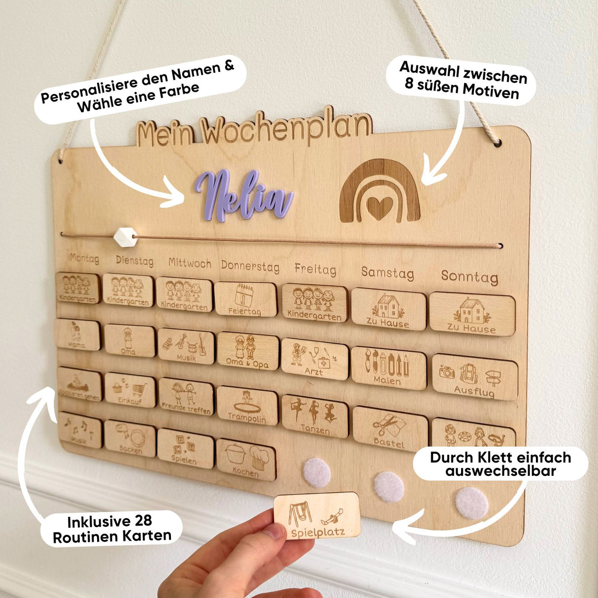 Kinder Wochenplaner aus Holz