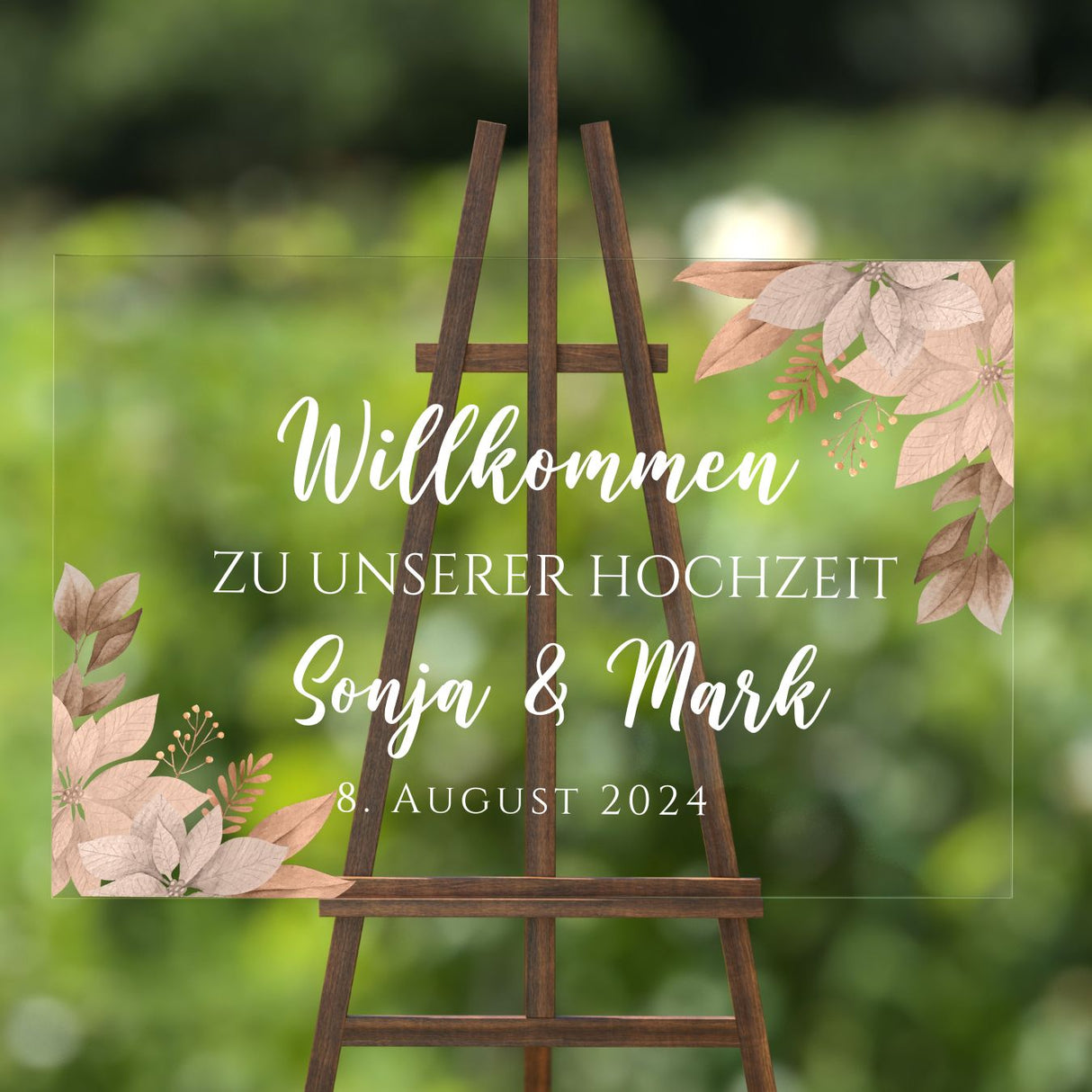 Hochzeitsschild "Trockenblumen"