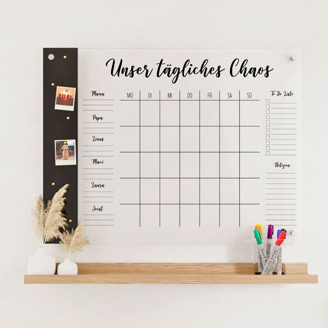 Familienplaner für 6 Personen mit Magnetboard