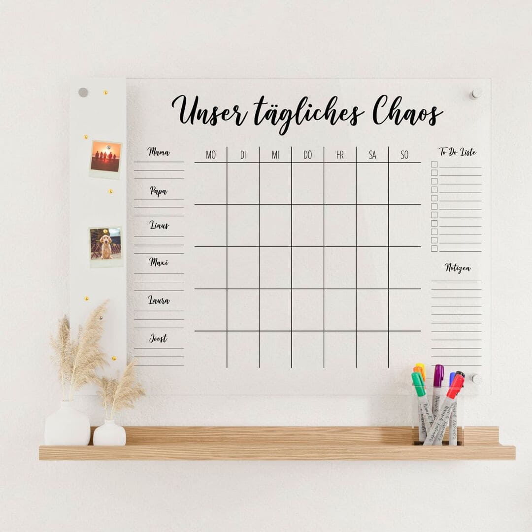 Familienplaner für 6 Personen mit Magnetboard