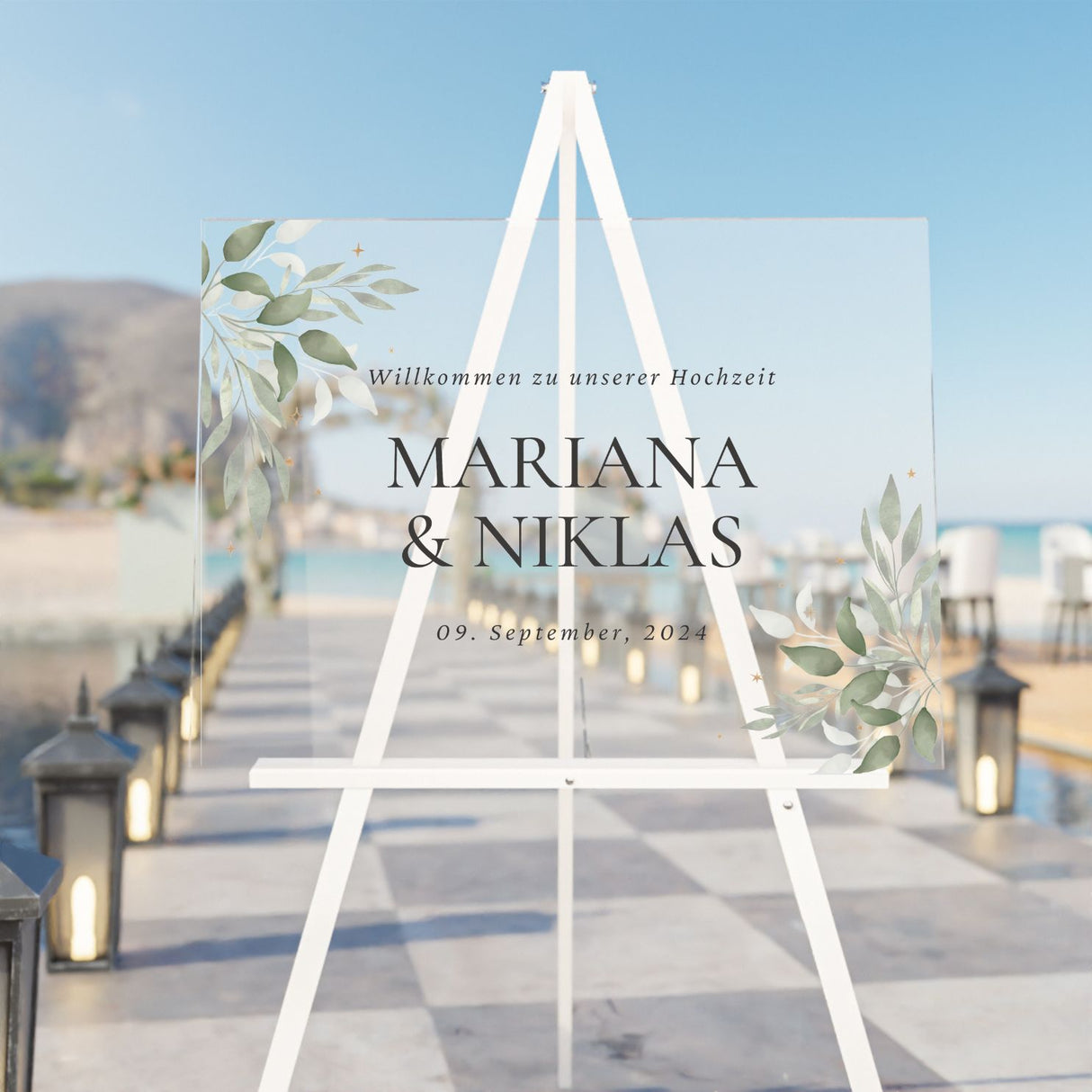 Hochzeitsschild "Blätterliebe"