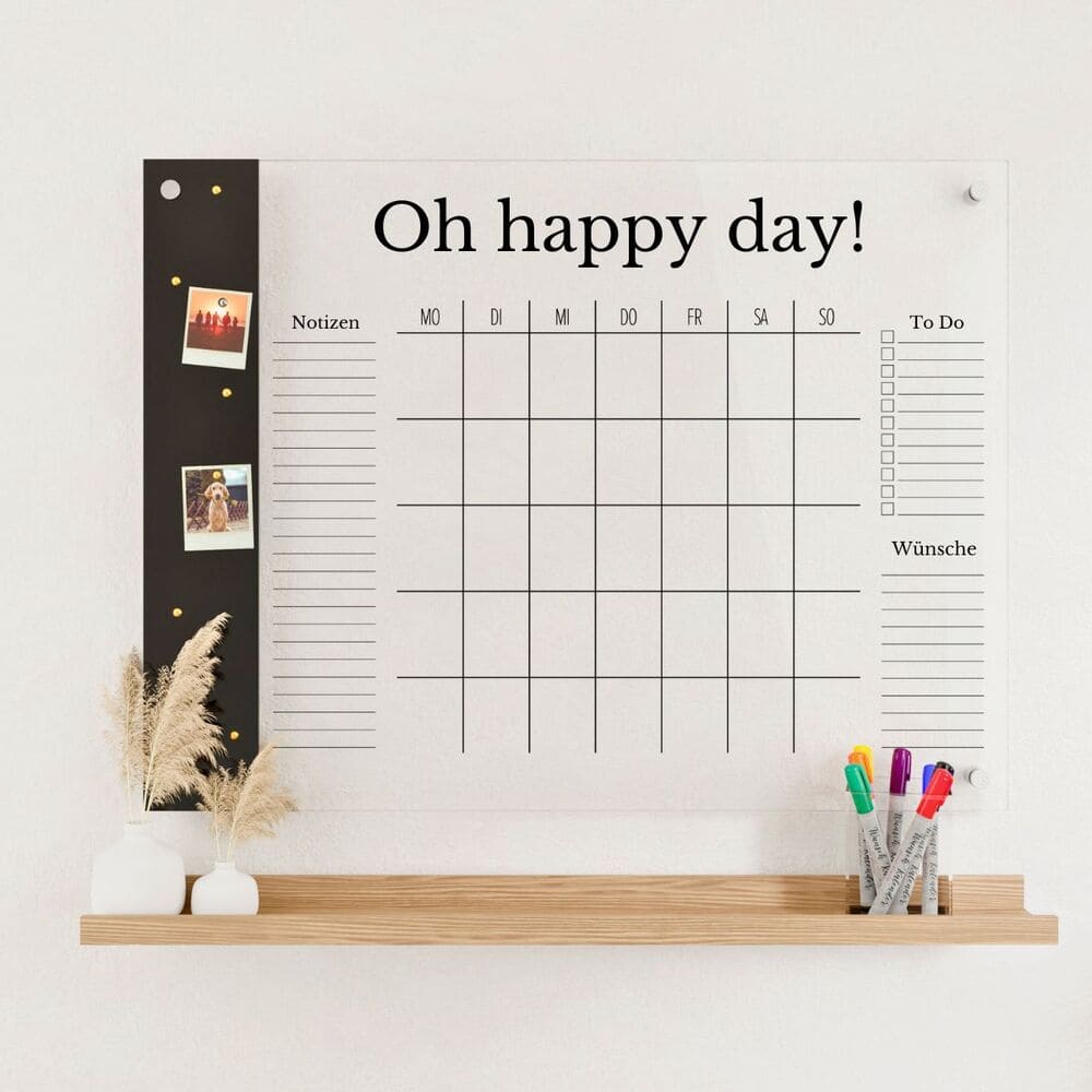 Monatsplaner mit Magnetboard