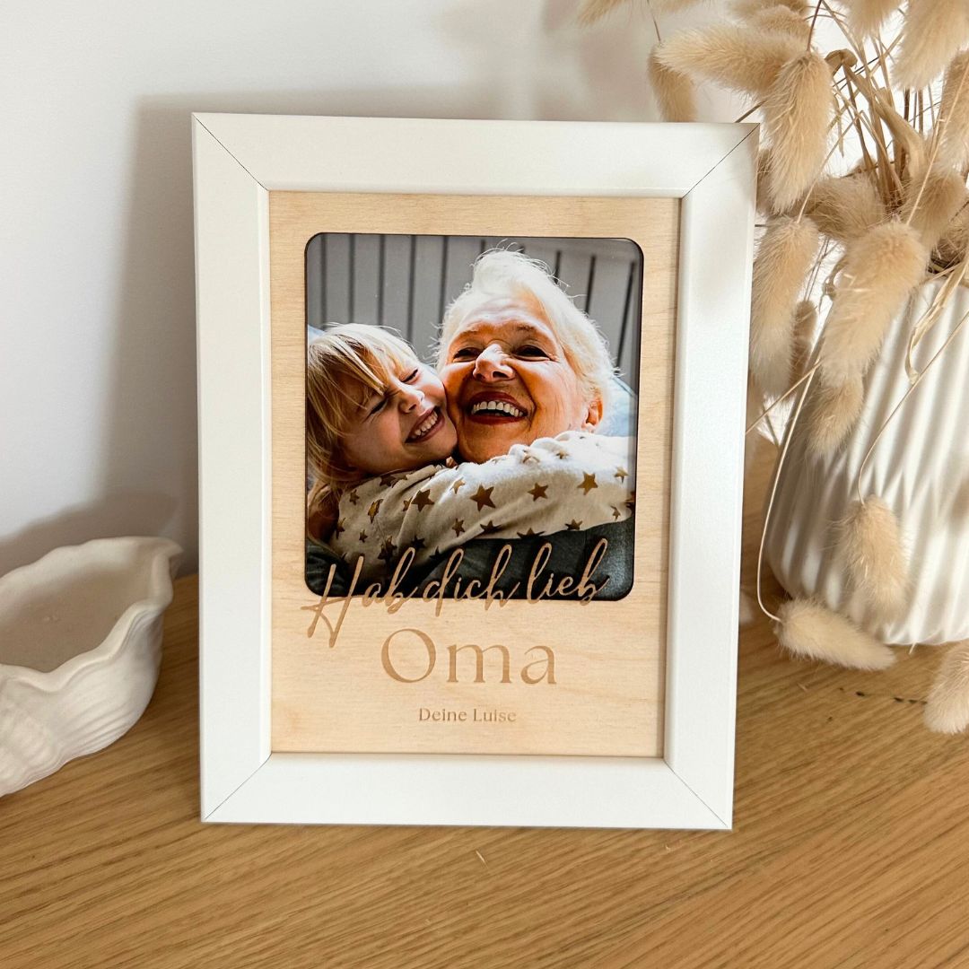 Personalisierter Bilderrahmen "Hab dich lieb"