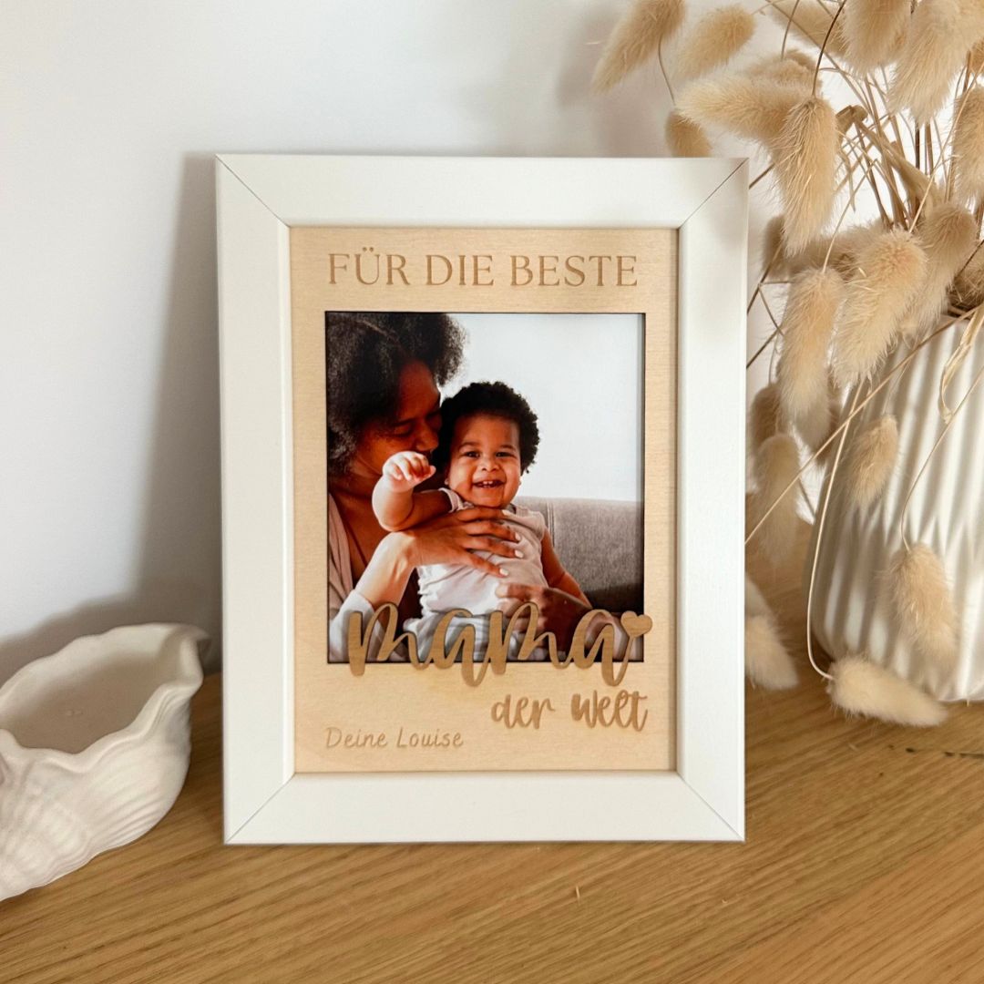 Personalisierter Bilderrahmen "Beste Mama"