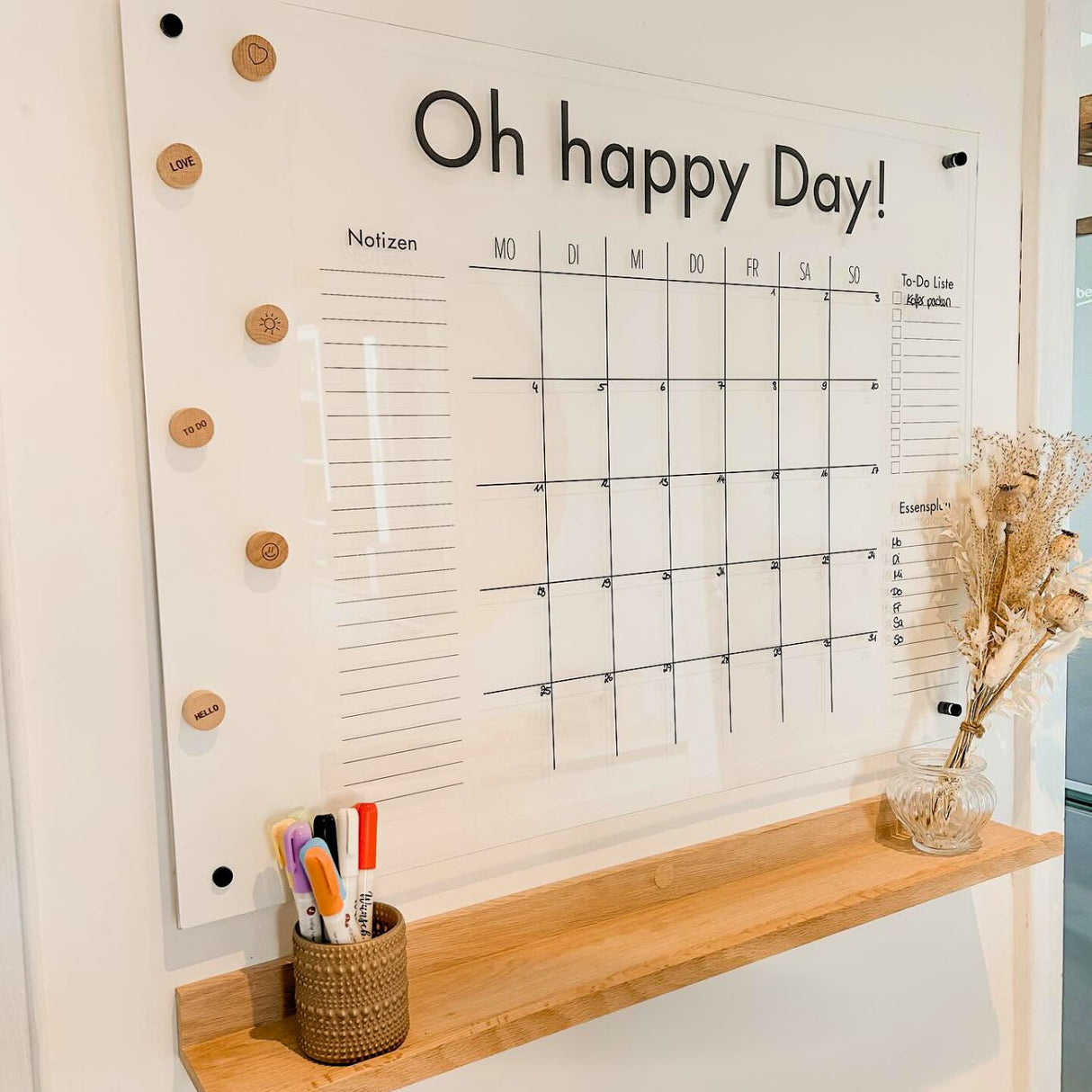 Monatsplaner mit Magnetboard