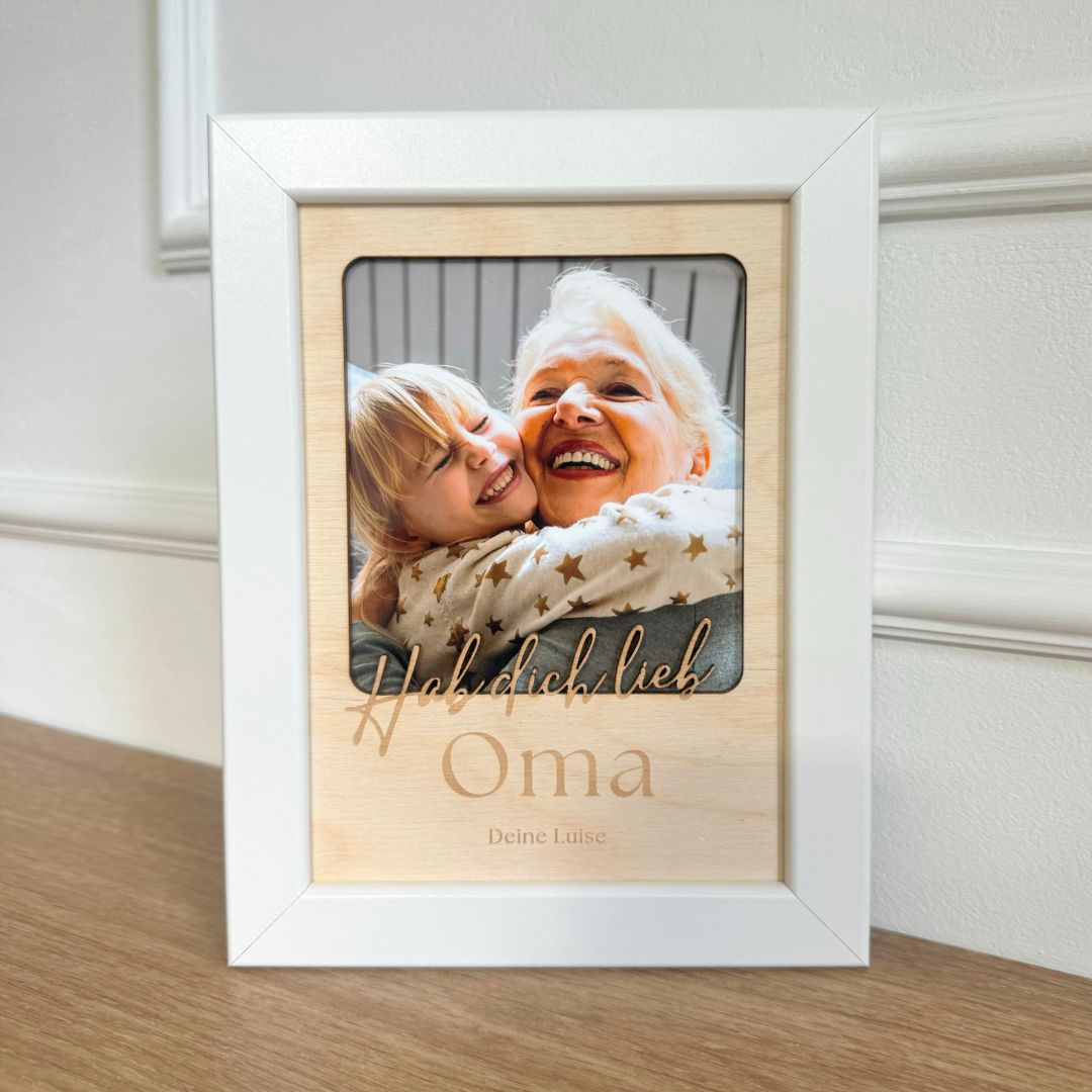 Personalisierter Bilderrahmen "Hab dich lieb"