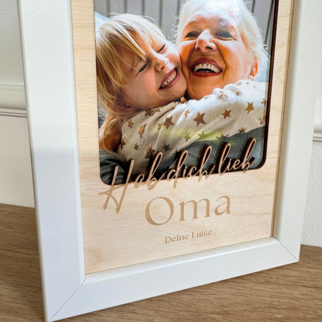 Personalisierter Bilderrahmen "Hab dich lieb"