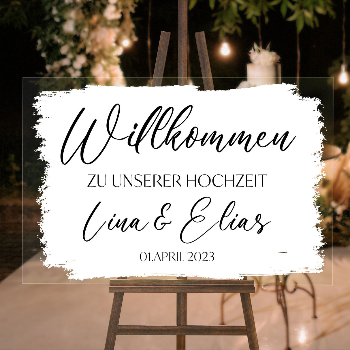 Hochzeitsschild "Traum in Weiß"