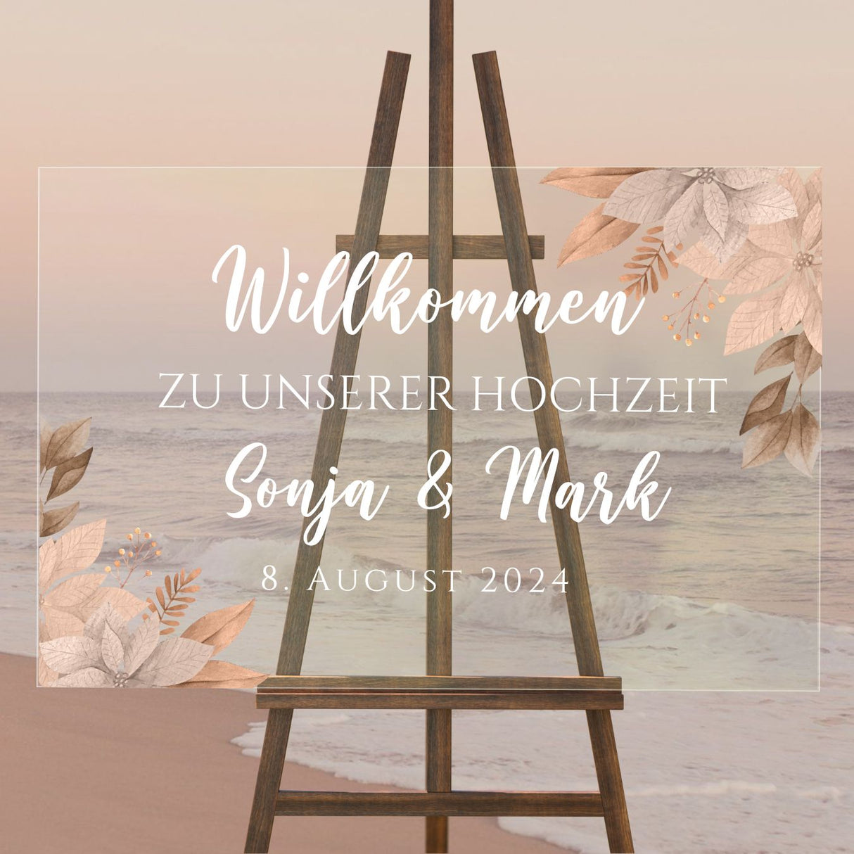 Hochzeitsschild "Trockenblumen"