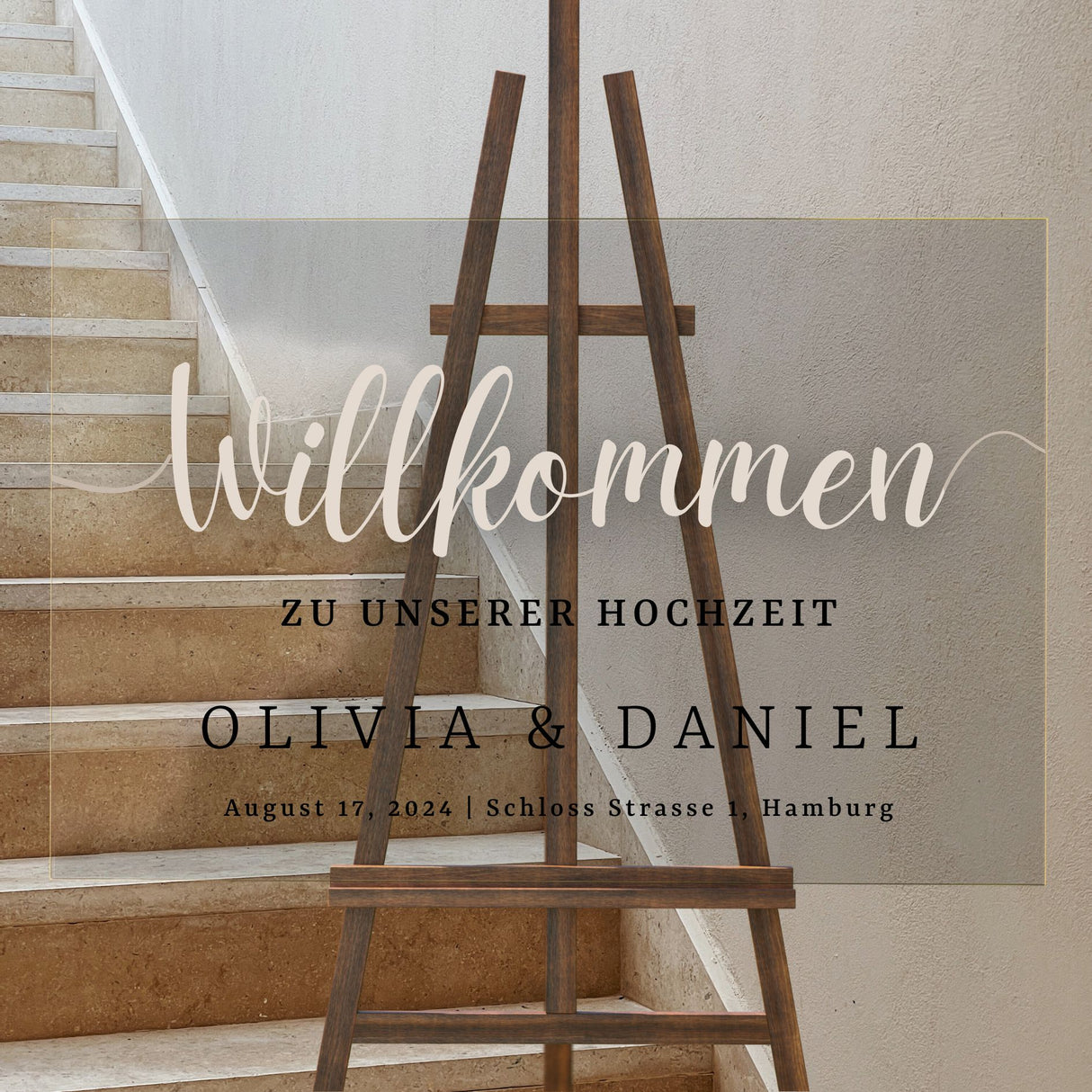 Hochzeitsschild "Weniger ist mehr"