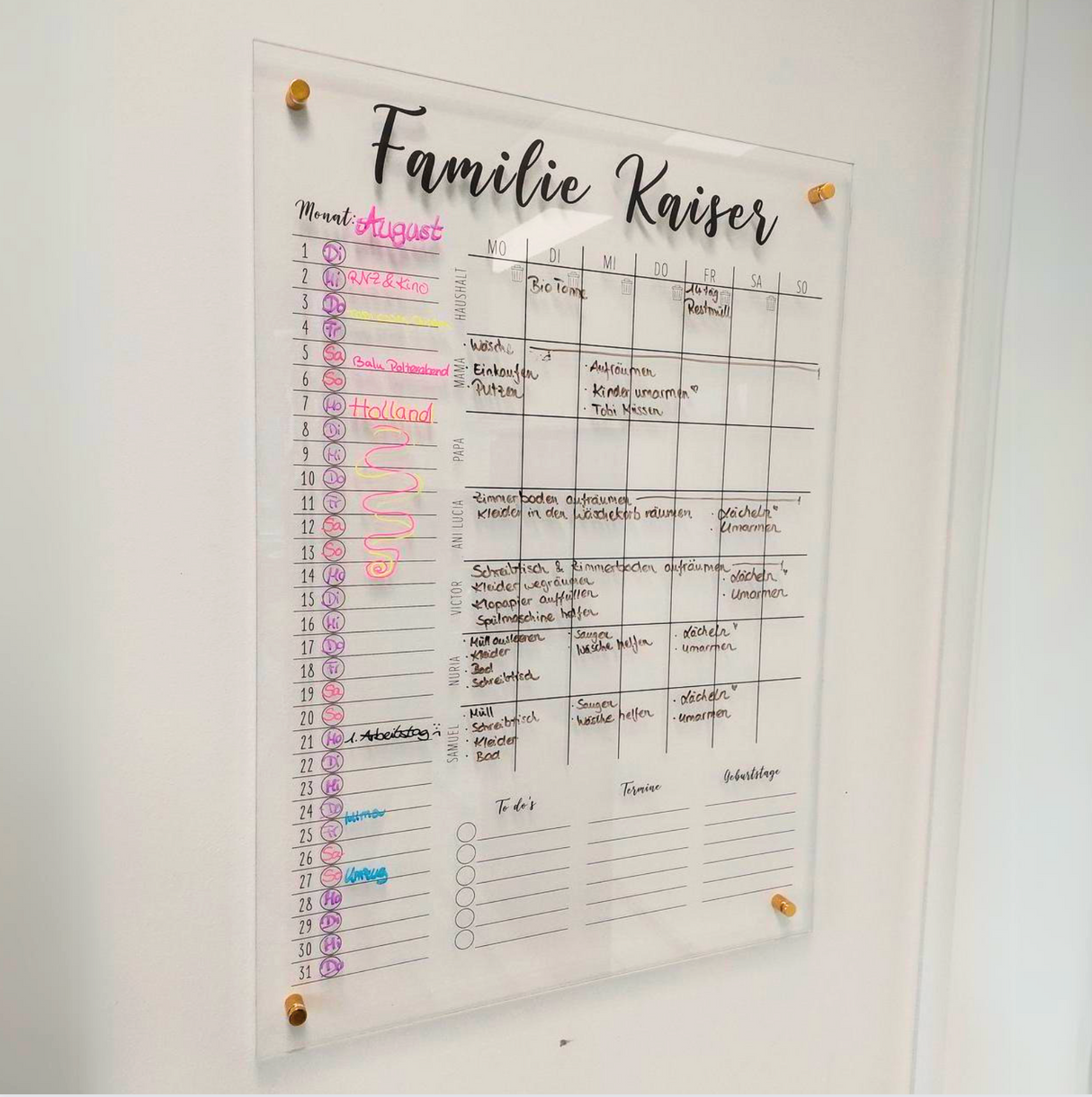 Haushaltsplaner bis 6 Personen @freiraum_ordnung