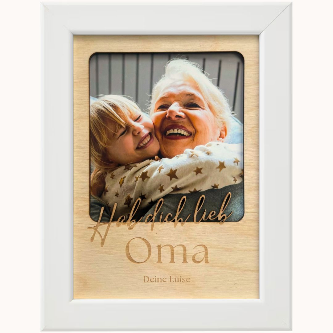 Personalisierter Bilderrahmen "Hab dich lieb"