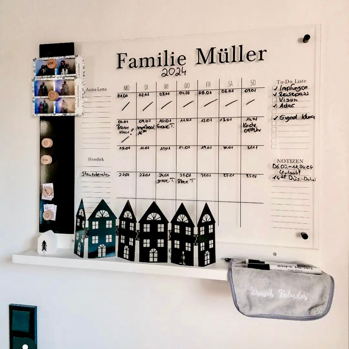 Kalender für 2 Personen mit Magnetboard