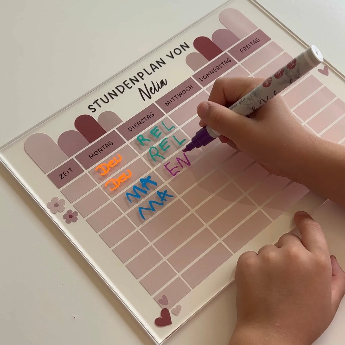 Stundenplan "Rosarot"