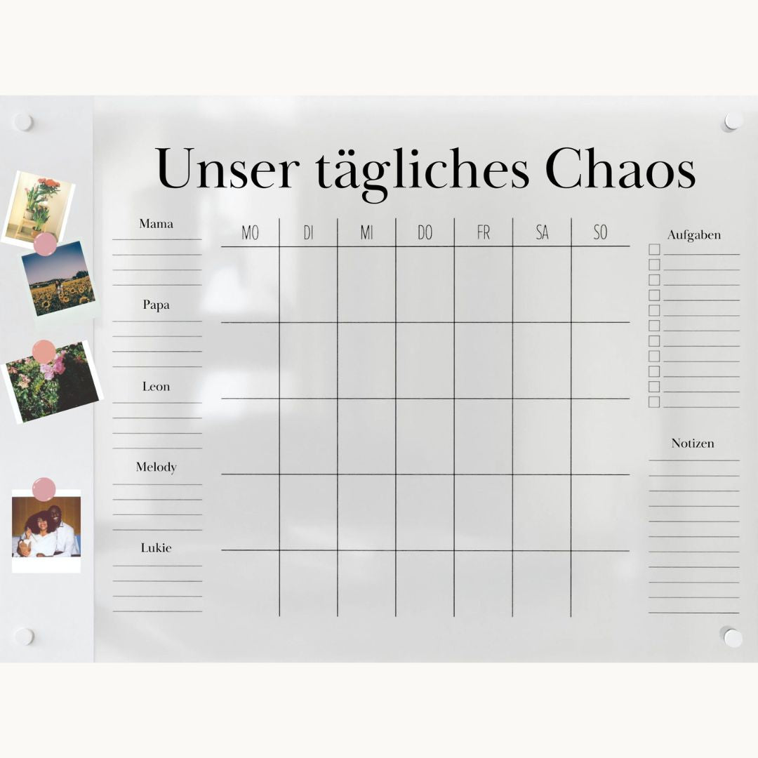 Familienplaner für 5 Personen mit Magnetboard