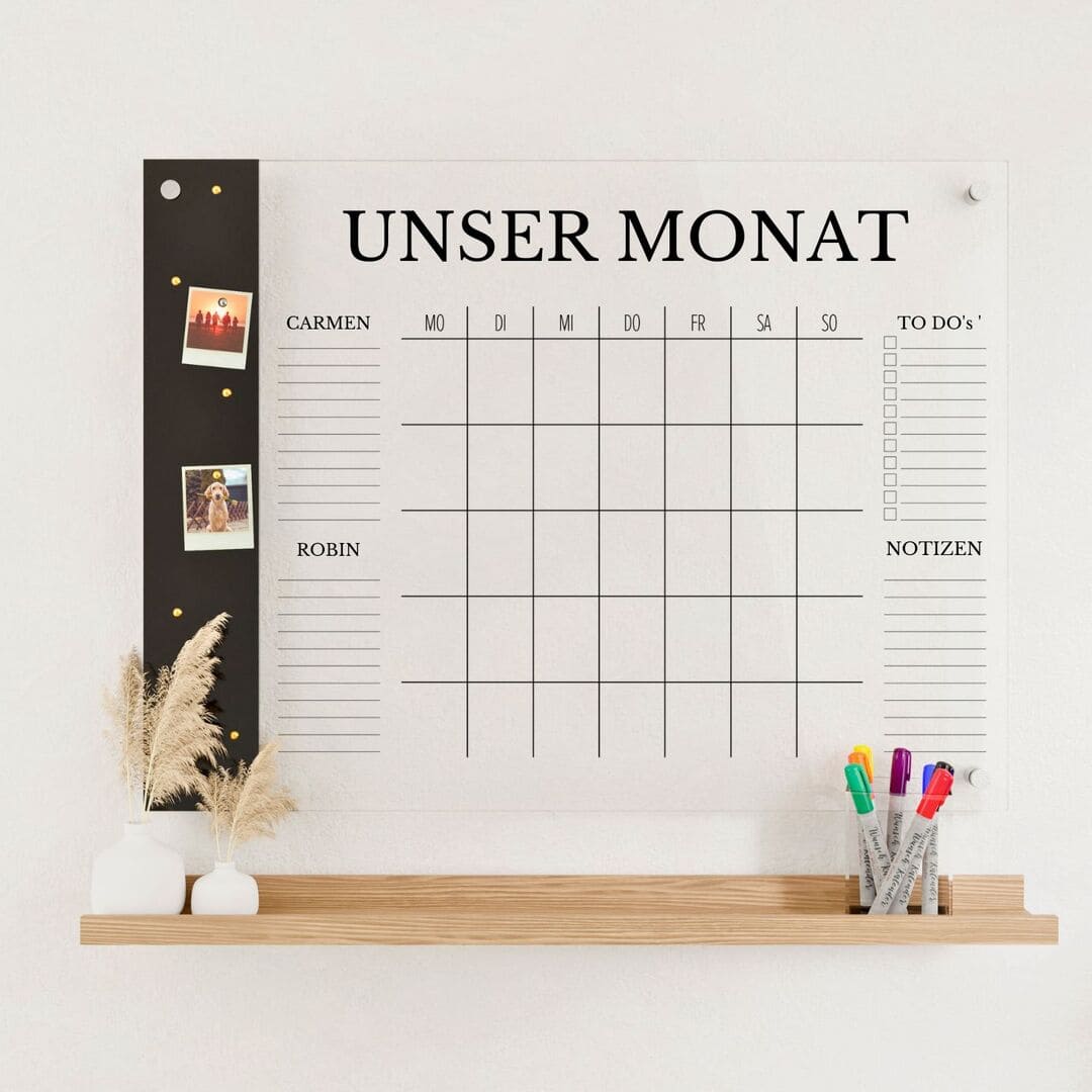 Kalender für 2 Personen mit Magnetboard