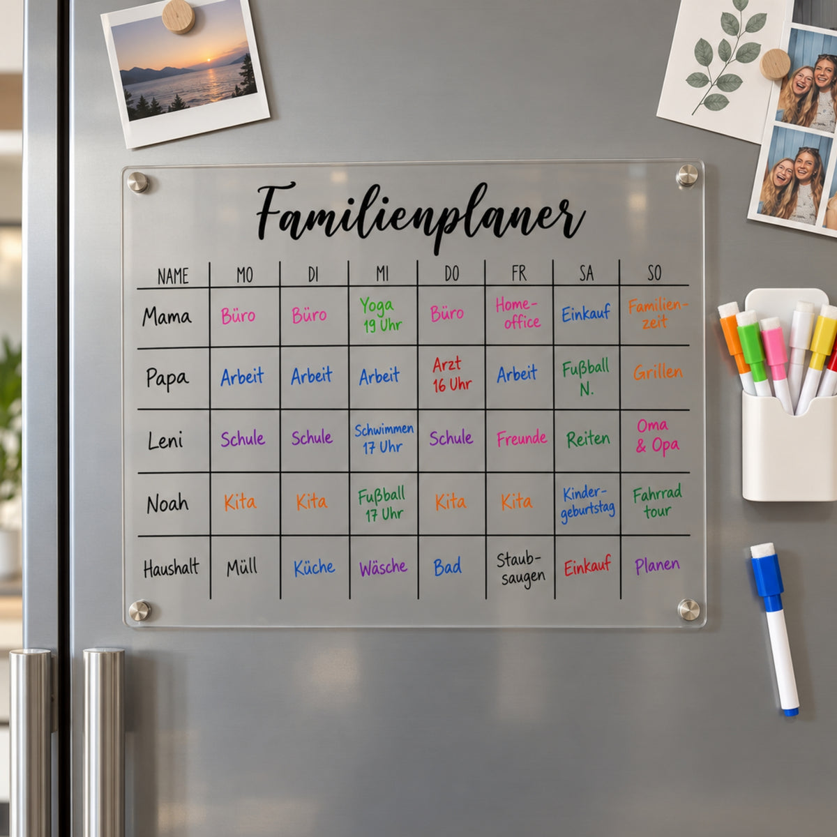 Kühlschrankplaner "Familienkalender bis 5 Namen"