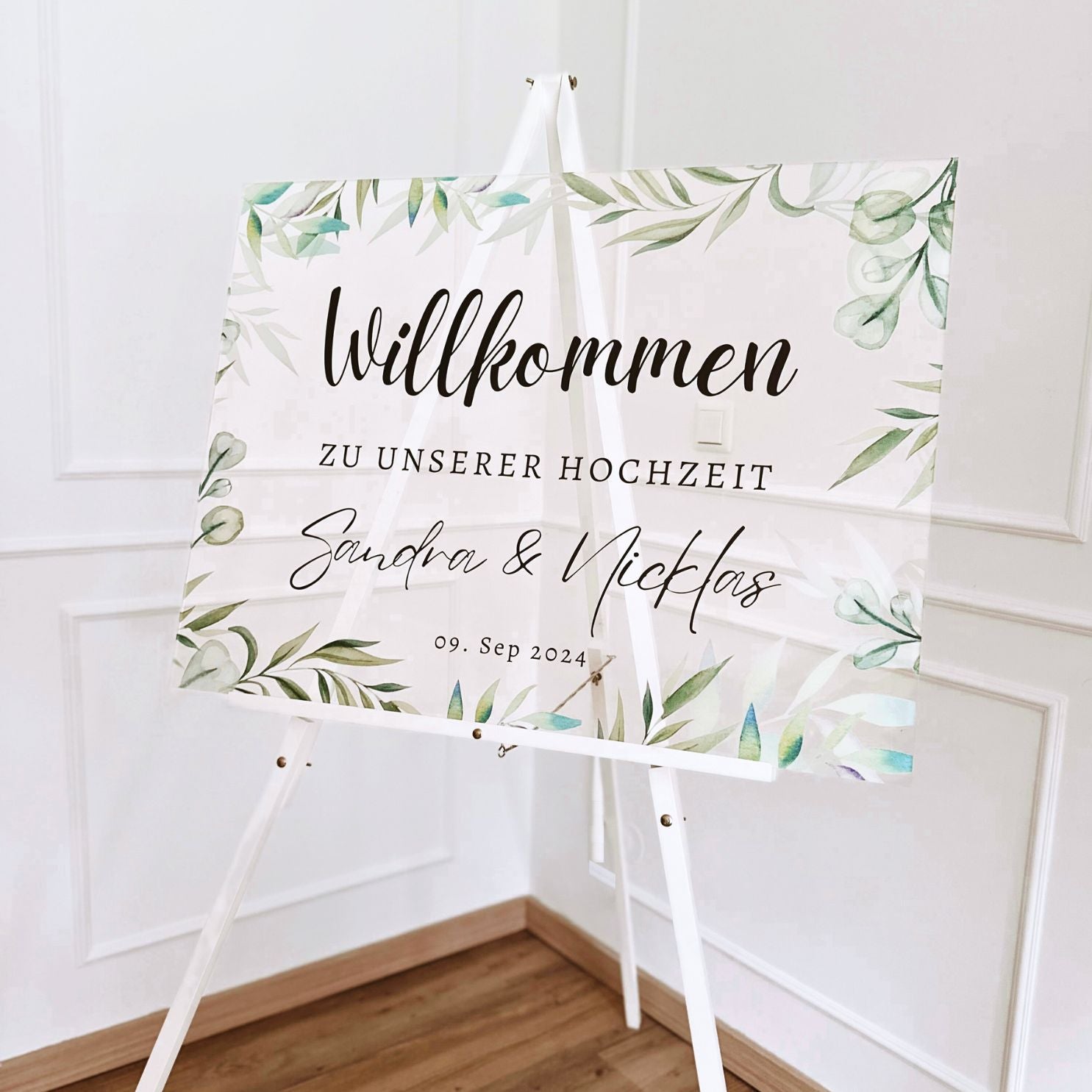 Tischschild 'Thank You' Mit Staffelei – Blumen-Halbmond-Design, 15,2 X 20,3 Cm Für Hochzeiten & Feiern
