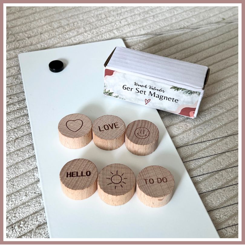 6er Set Holzmagnete