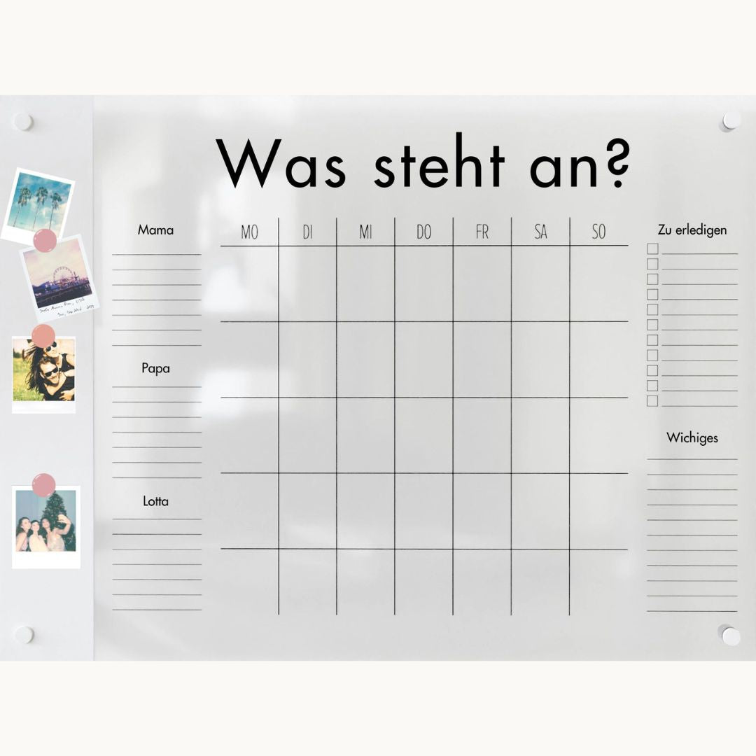 Familienplaner für 3 Personen mit Magnetboard